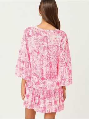 NWT Lilly Pulitzer XL LIVANA COVERUP in Cherry Blossom Pink Fleur de Lilly $148